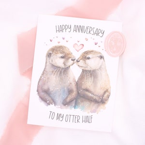 Carte de voeux d'anniversaire de loutre avec autocollant de sceau de cire de loutre | drôle mignonne de couple de loutres de Zazzle.be Liste d'envies Vous avez des idées ? Livré avec un autocollant de cire assorti