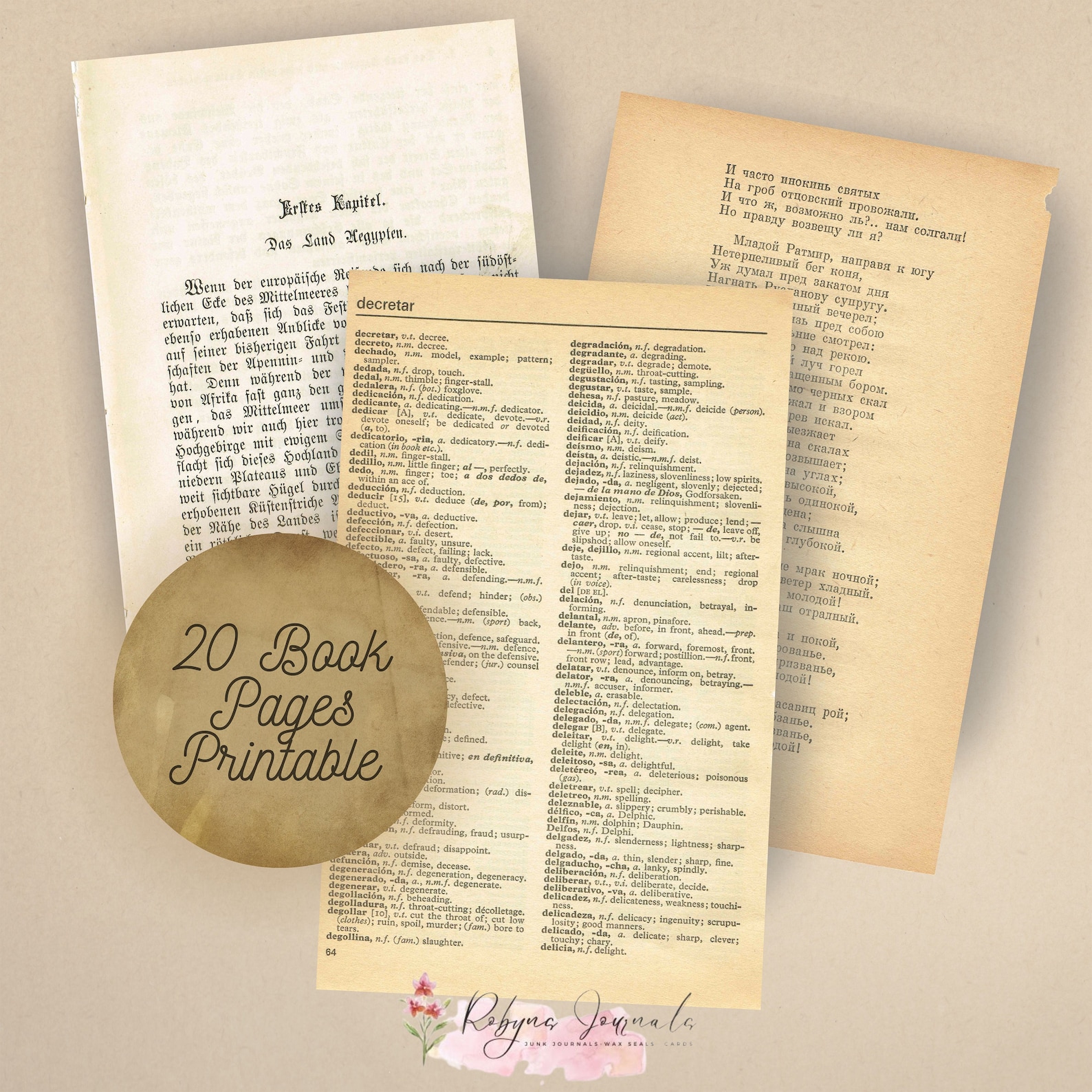 Vintage Book Page Printable Digital - Il 1588xN.4827378466 2yh7 