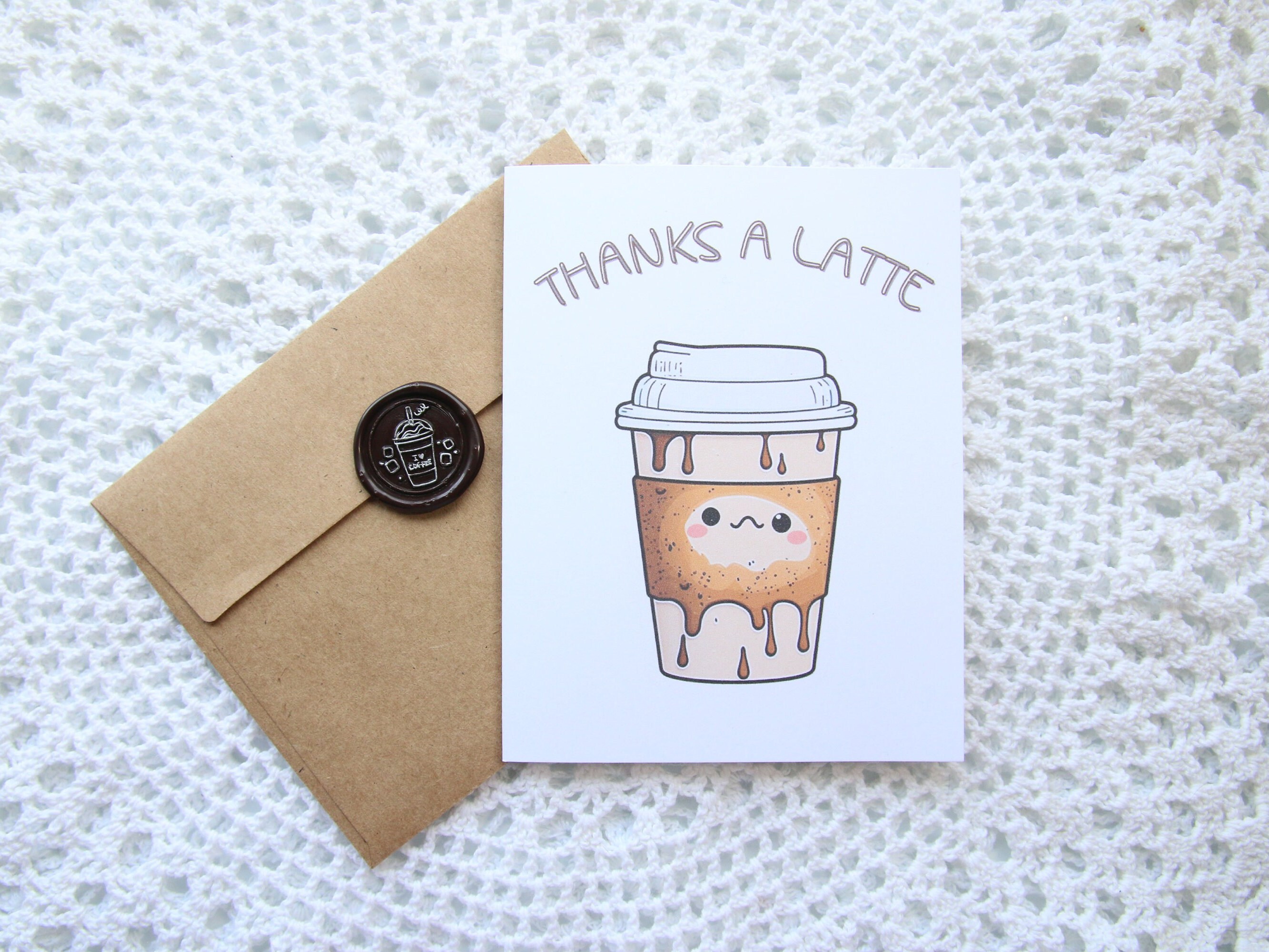 Thanks a Latte - Funny Thank You Card | Coffee Lover Gift, Handmade ...