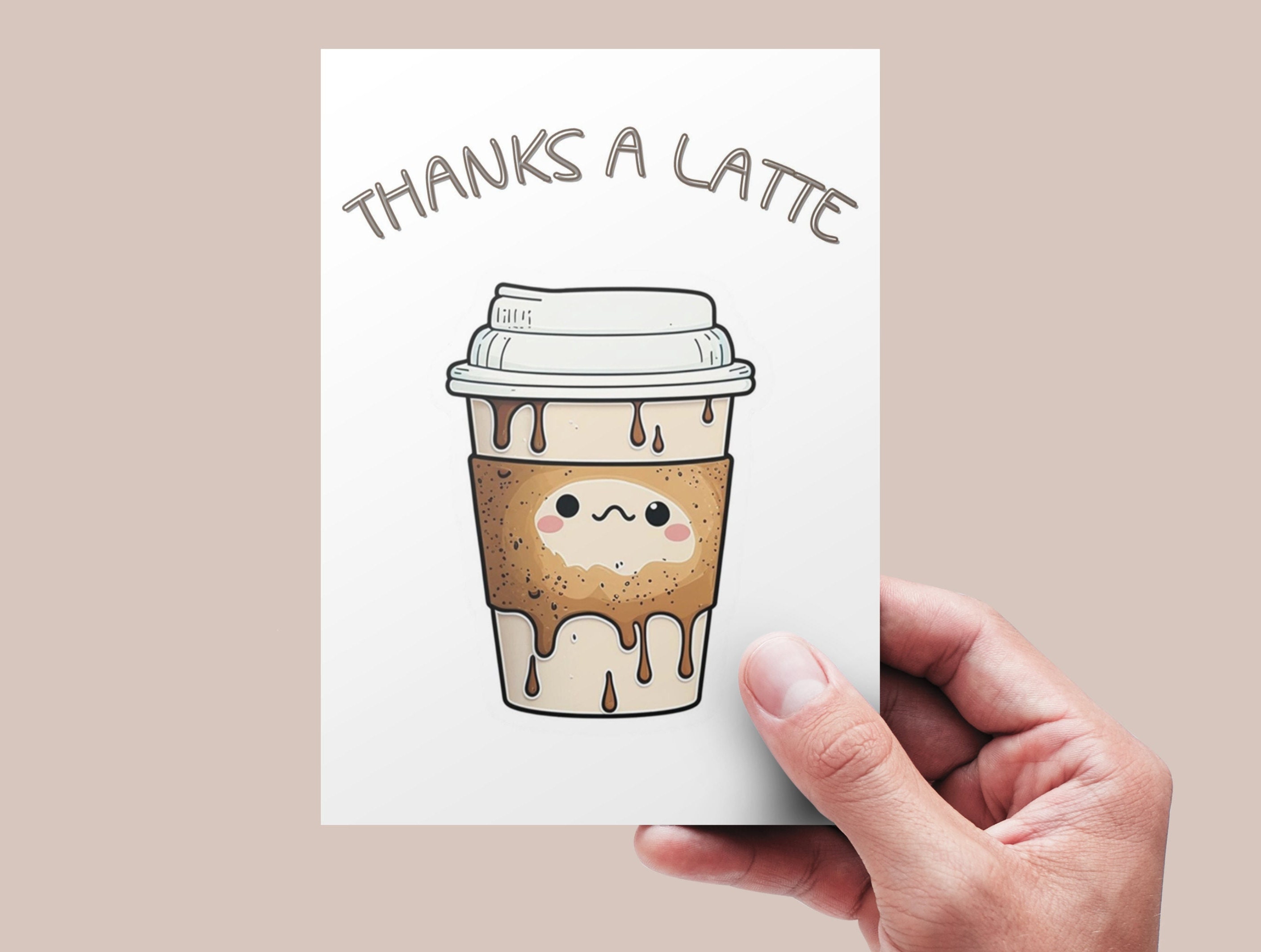 Thanks a Latte - Funny Thank You Card | Coffee Lover Gift, Handmade ...