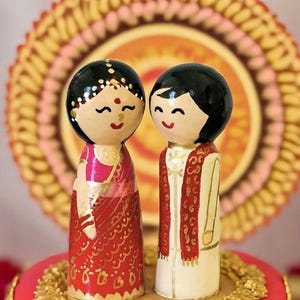 Handmade cake topper, indian wedding doll, indian party favor, saree lehenga kurta,  shaadi cake topper, dulhan, dulha, Desi anniversary