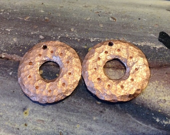 Shiny Copper Components, DIY copper jewelry, Copper Washers, DIY Jewelry Accessories, Hammered Copper Components, Handmade Copper C135