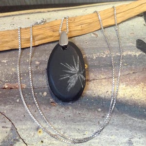 Chrysanthemum Flower Stone Sterling Silver Necklace, Chrysanthemum Palm Stone, Stone Necklace, Handmade Jewelry, Artisan Jewelry