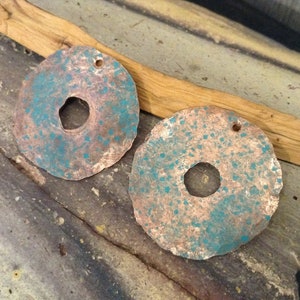 Painted Copper Components, DIY copper jewelry, Copper Washers, DIY Jewelry Accessories, Hammered Copper Components, Handmade Copper Jewelry