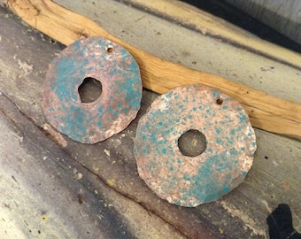 Painted Copper Components, DIY copper jewelry, Copper Washers, DIY Jewelry Accessories, Hammered Copper Components, Handmade Copper Jewelry
