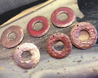 Copper Components, DIY copper jewelry, Copper Washers, DIY Jewelry Accessories, Hammered Copper Components, Handmade Copper Jewelry