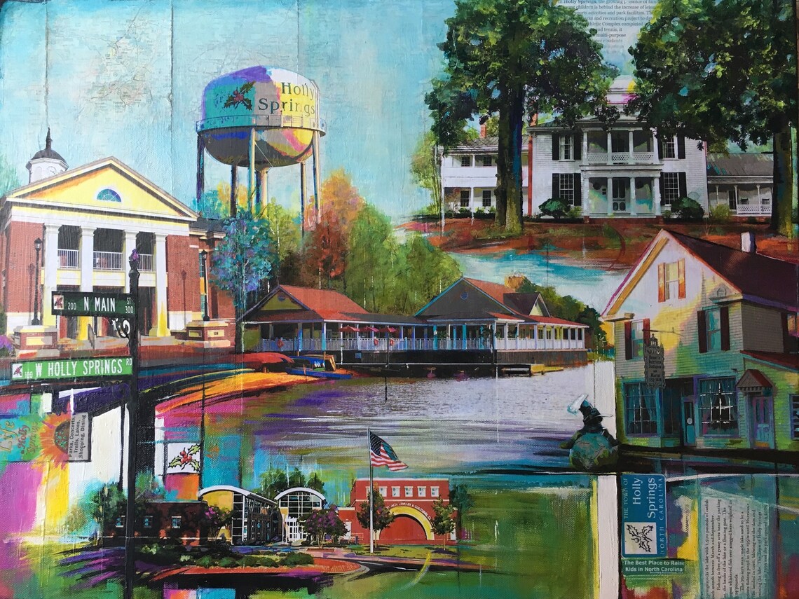 to Holly Springs NC Giclee Paper Print . Holly Etsy