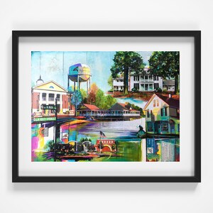 Willkommen in Holly Springs, PNG - Giclee Paper Print. Holly Springs Wahrzeichen. Nordcarolina. Collage