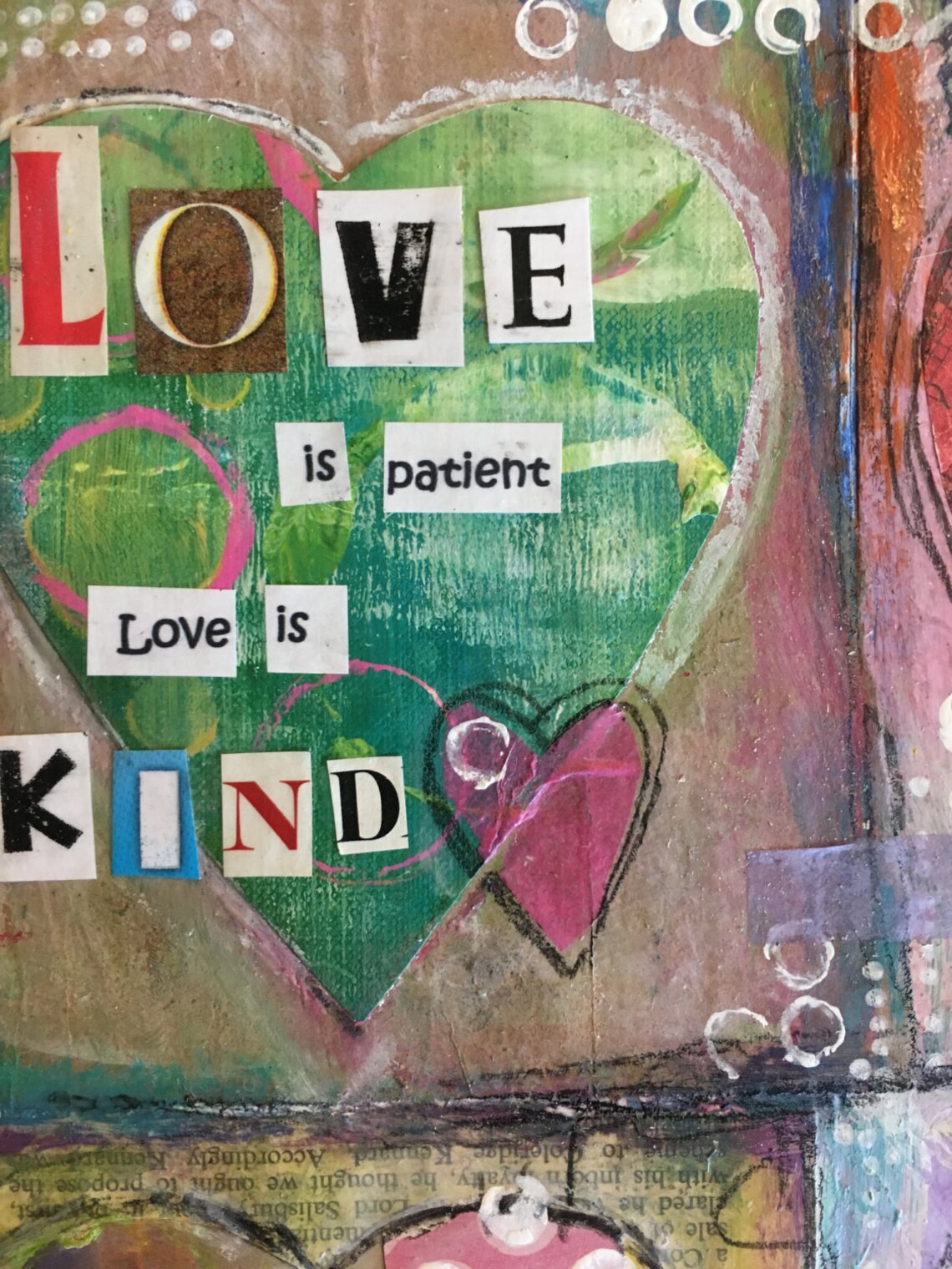 Love Art Print Wall Decor Collage Mixed Media Art 1 Corinthians 13