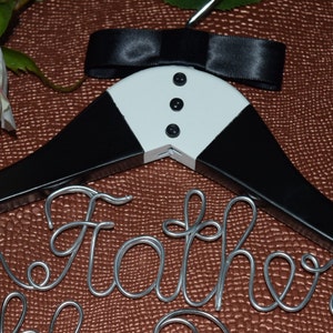 Bridal HangerFATHER of the BRIDE / GROOM,Personalized custom bridal hanger,Wedding hanger,Bridal gift,Tuxedo hanger,Bridal party gift image 3