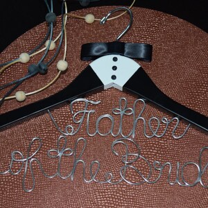 Bridal HangerFATHER of the BRIDE / GROOM,Personalized custom bridal hanger,Wedding hanger,Bridal gift,Tuxedo hanger,Bridal party gift image 1