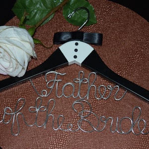 Bridal HangerFATHER of the BRIDE / GROOM,Personalized custom bridal hanger,Wedding hanger,Bridal gift,Tuxedo hanger,Bridal party gift image 4