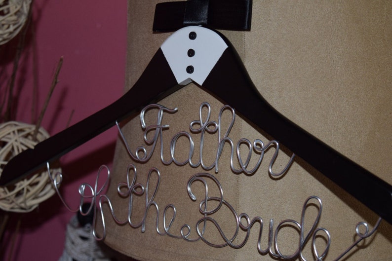 Bridal HangerFATHER of the BRIDE / GROOM,Personalized custom bridal hanger,Wedding hanger,Bridal gift,Tuxedo hanger,Bridal party gift image 2