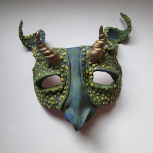 Dragon, mask, Masquerade mask, fantasy art, cosplay, costume, ran faire mask, larp, horned mask, Halloween, color choices, custom made