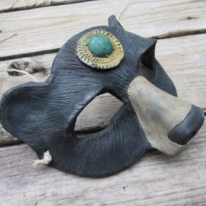 Black Bear, fantasy mask, woodland, forest animal, Animal costume, animal totem, hand painted, masquerade mask, spirit mask