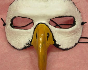 Handmade Bald Eagle Masquerade Mask: Resin Bird Mask