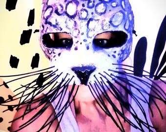 Hand Painted and handmade Seal Mask: Selkie Costume, Masquerade Mask