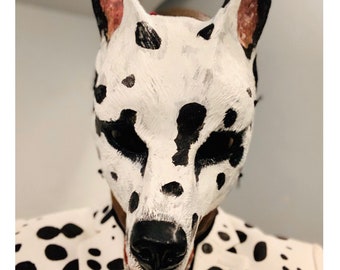 Handmade Dog Mask: Canine, Dalmatian Cosplay Costume