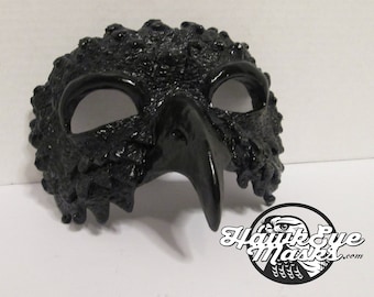 Raven Masquerade Mask: Hand-Painted Resin Crow Costume