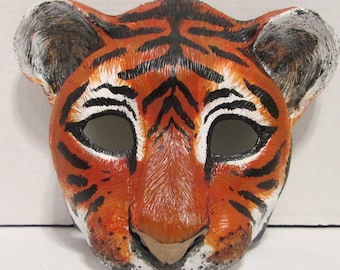 Handmade Tiger Cub Mask: Resin Animal Spirit, Neko Cosplay