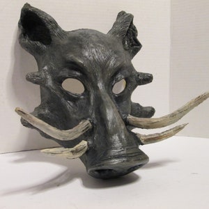Warthog, mask, costume mask, hand painted, masquerade mask, Pumba, Lion king, wild hog, razorback