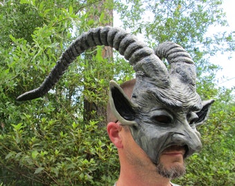 Krampus mask, made to order, Masquerade mask, Satyr, Fantasy mask, woodland creature, pan mask, faun, fawn,