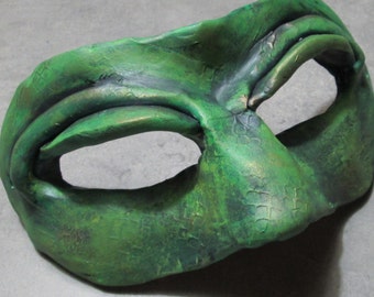 masque de mascarade, masque de serpent, créature, fait sur mesure, masque de mascarade, masque de costume, serpent vert, Serpentard,