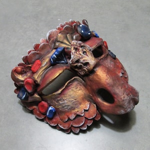 Red Dragon, costume mask, handmade, made to order, hand painted, masquerade mask, ren faire mask, red dragon costume mask
