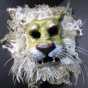 Lioness mask, handmade leather lion wild cat mask for Halloween, Lion -  Eirewolf Creations