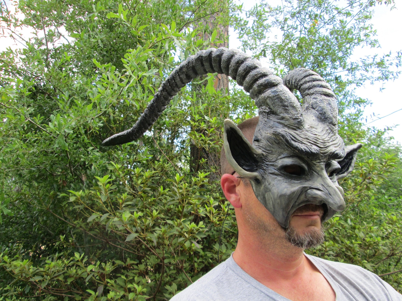 Krampus Mask Made to Order Masquerade Mask Satyr Fantasy Etsy
