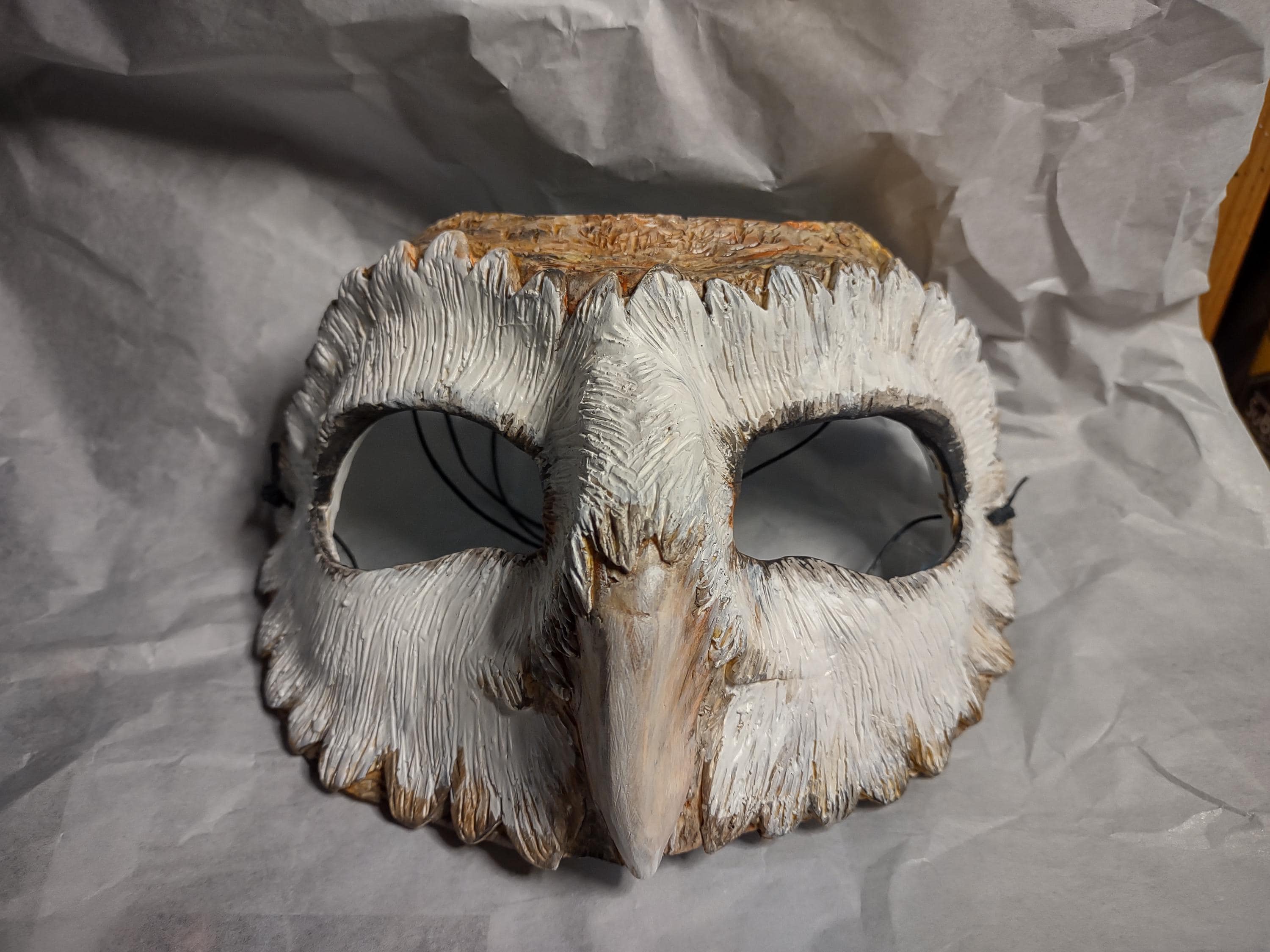 手描きのメンフクロウのマスク - 手作りの仮面舞踏会衣装 - Etsy 日本