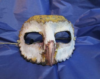 オーダーメイド ホワイトメンフクロウマスク 樹脂製 - コスプレ LARP