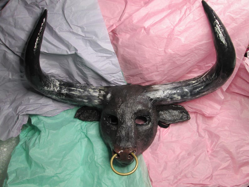 Minotaur Bull Mask: Handmade Taurus Costume, Mythological Cosplay - Etsy