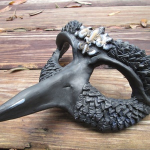 Raven costume mask, mask, fantasy blackbird mask, masquerade costume mask, guardian, creature mask, crow, black bird, gothic, poe