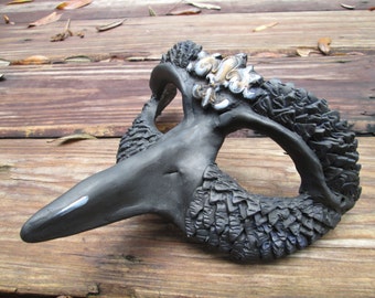 Handmade Raven Masquerade Mask: Gothic Blackbird Costume