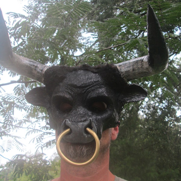 Minotaur, Bull mask, Mythological beast, Taurus, Black Bull, Ferdinand the bull,  costume, masquerade mask, Zootopia cosplay, Maze, Greek