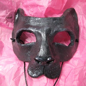 Black Panther costume mask, Neko, masked ball, adult mask, animal mask, masquerade mask, spirit mask, big cat image 1
