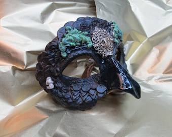 masquerade mask, costume mask, falcon, fantasy, guardian, hawk mask, brown and black