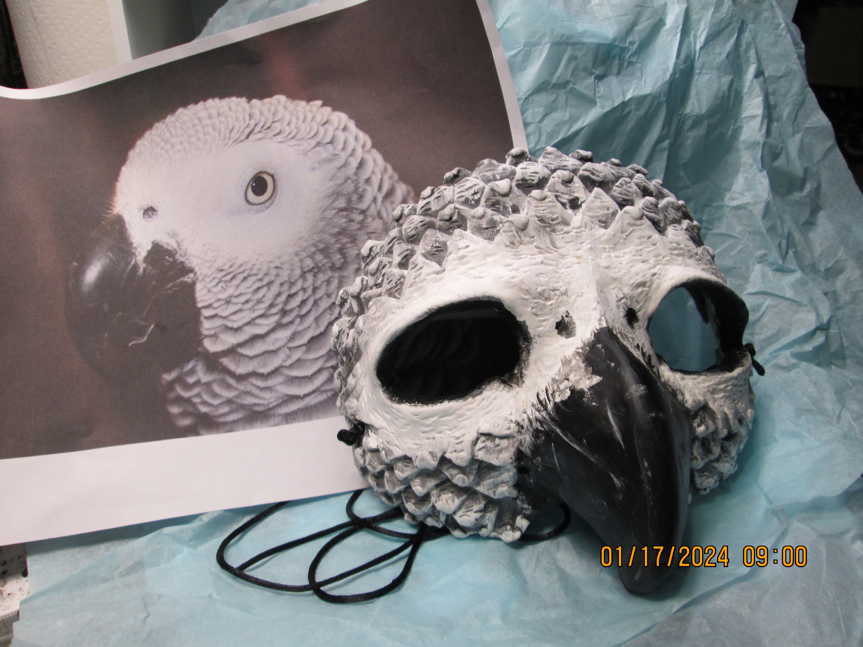 ヨウムのマスク：樹脂製鳥のコスチューム、野生動物アート - Etsy 日本