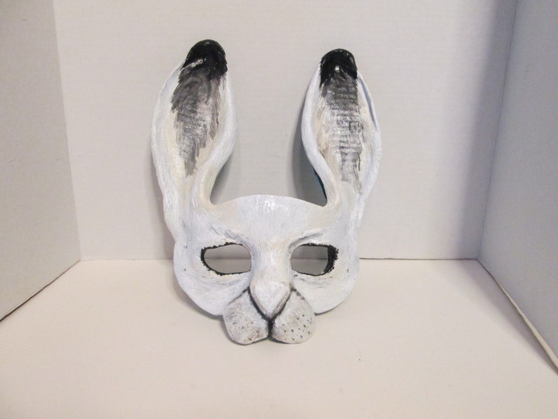 Handmade Rabbit Mask, Jackalope Costume, Adult Masquerade image 6