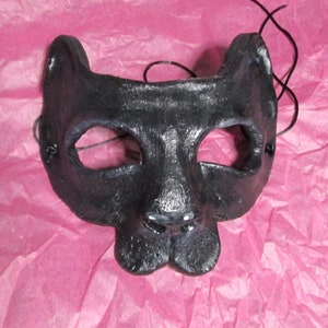 Black Panther costume mask, Neko, masked ball, adult mask, animal mask, masquerade mask, spirit mask, big cat image 2