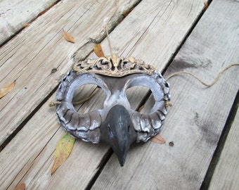 Handmade Bird Mask, Fantasy Costume, Halloween Guardian