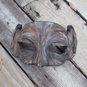 Tree faerie mask, masquerade mask, forest guardian, fairy, wooden look, custom made, mask with ears, Froud inspired