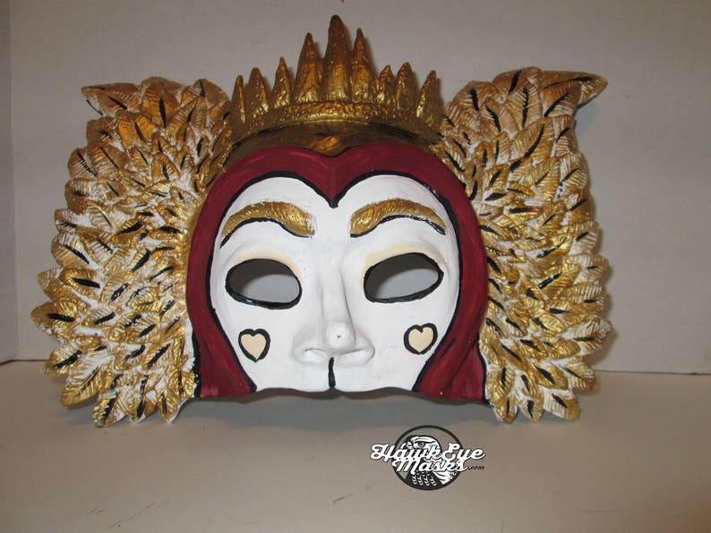 cosplay winged mask mask wonderland made to order valentine Masquerade mask masked ball costume mask King of Hearts Halloween mask