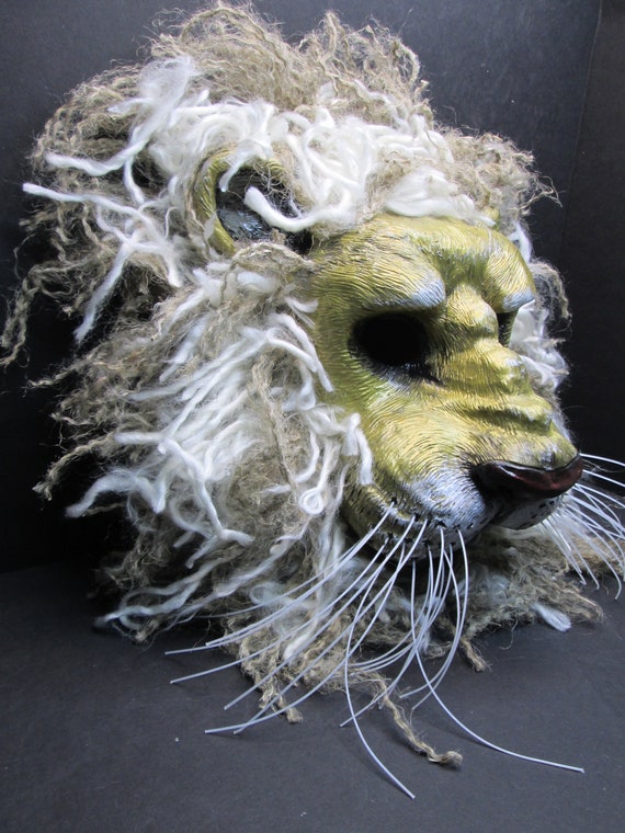 手作り樹脂製ライオンマスク：擬人化猫コスチューム、コスプレ