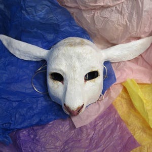 Sheep, mask, masquerade mask, custom made, animal spirit mask, lamb, farm animal mask, sheep, little bo peep, made to order mask