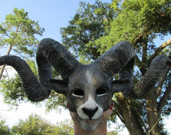 Aries, Ram mask, bighorn, masquerade mask, horn options, animal costume mask, animal spirit mask, animal mask, zootopia inspired cosplay