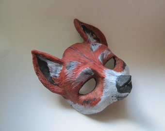 Hand-Painted Resin Dingo Mask: Australian Animal Spirit Masquerade