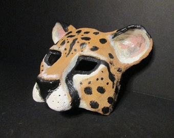 Cheetah, maskerademasker, Neko, handgeschilderd masker, kostuummasker, dierenmasker, kat, natuurgeest, kostuummasker, groot kattenmasker, halloween