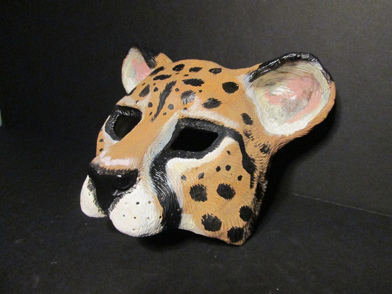Cheetah Masquerade Mask Neko Hand Painted Mask Costume Etsy